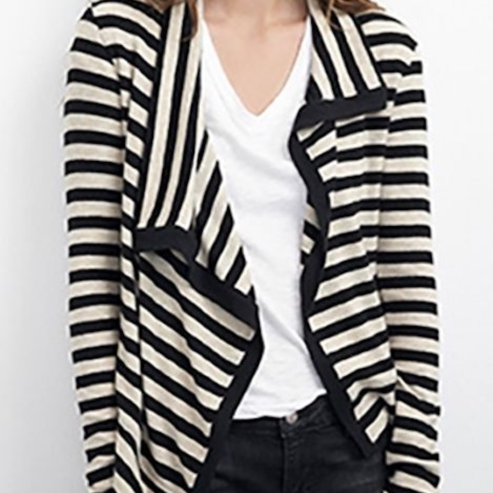 NWT Velvet Graham & Spencer Violetta Striped Asymmetrical Knit Cardigan - S